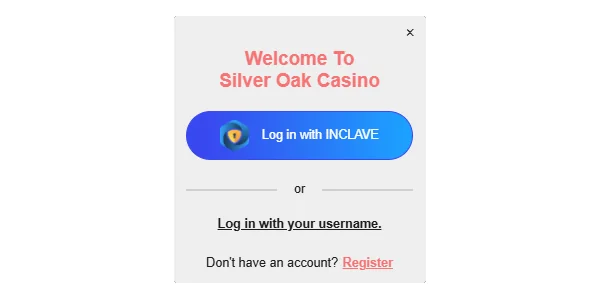 Silver Oak Casino login in